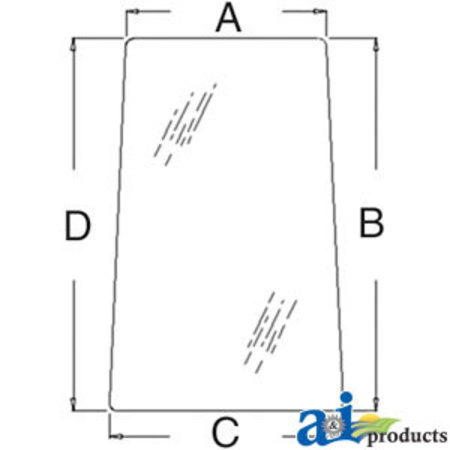 A & I PRODUCTS Glass, Front, Lower (LH) 26" x17" x4" A-3902149M1